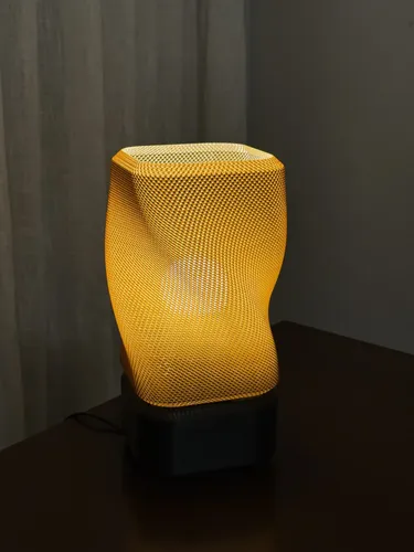 Velador Tipo Tejido Impreso 3D | Lámpara Mesa Cálida