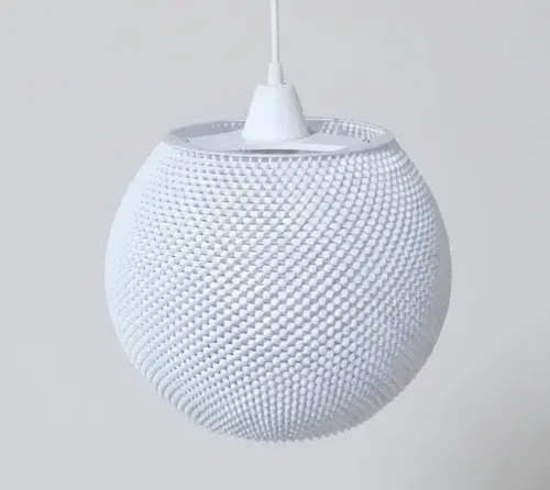 Lámpara Globo Efecto Tela 33cm | Colgante 3D Premium